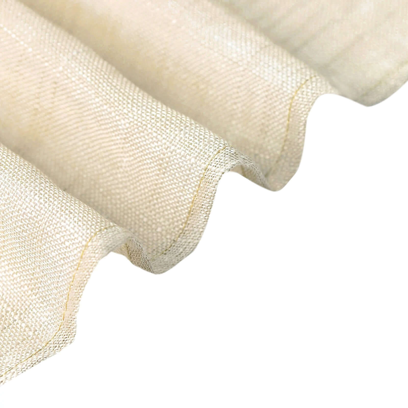 Faux Linen 90"x132" Rectangular Tablecloth Beige - Slubby Texture Wrinkle-Resistant Seamless Table Cover