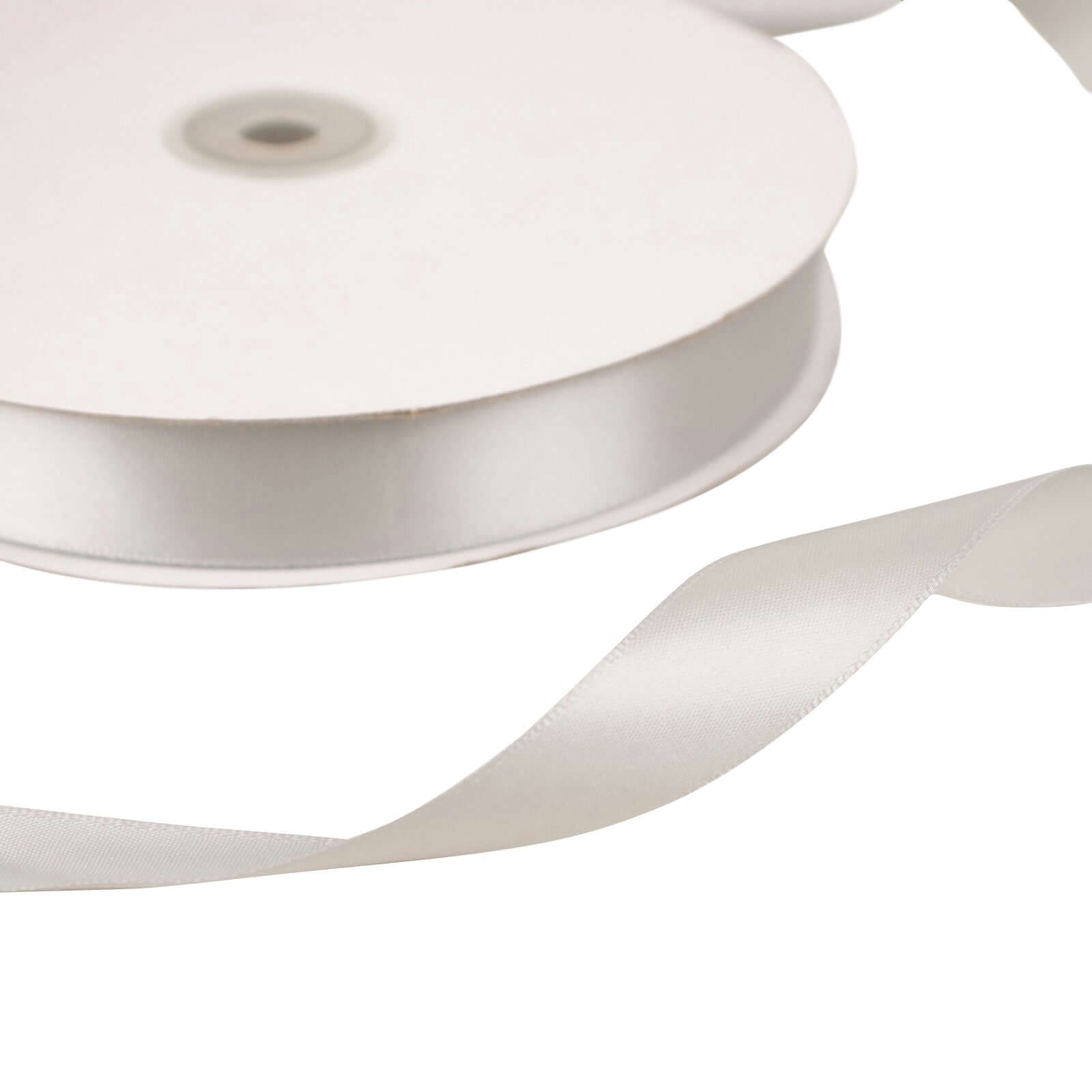 100 Yards 7/8" Silver Single Face Decorative Satin Ribbon