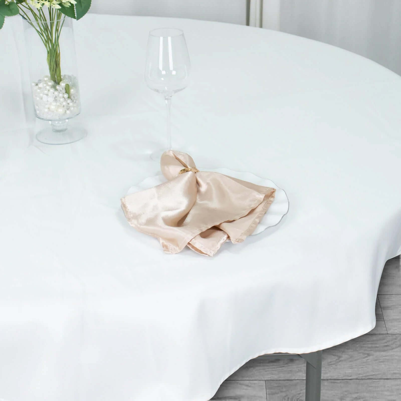 Premium Polyester 70" Round Tablecloth White - Stain and Wrinkle-Resistant 220GSM Table Cover for Weddings & Events