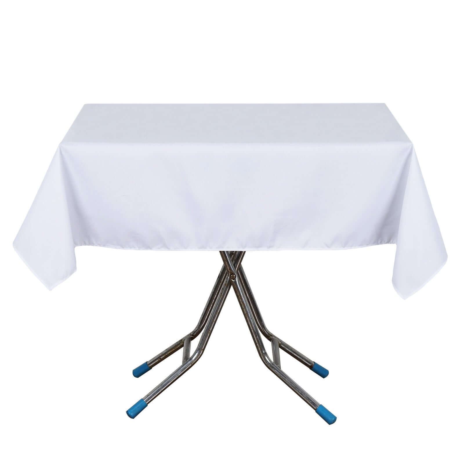 Premium Polyester 54"x54" Square Tablecloth White - Stain and Wrinkle-Resistant 220GSM Finish for Weddings & Events