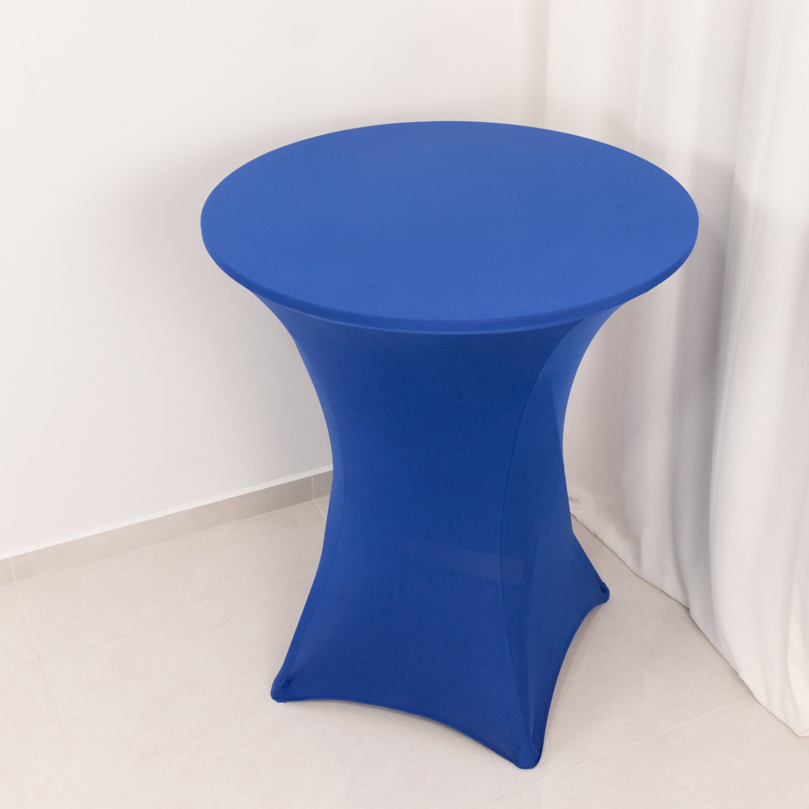 Spandex 36" Round Cocktail Table Cover Royal Blue - Easy to Maintain Stretch Fitted Highboy Tablecloth