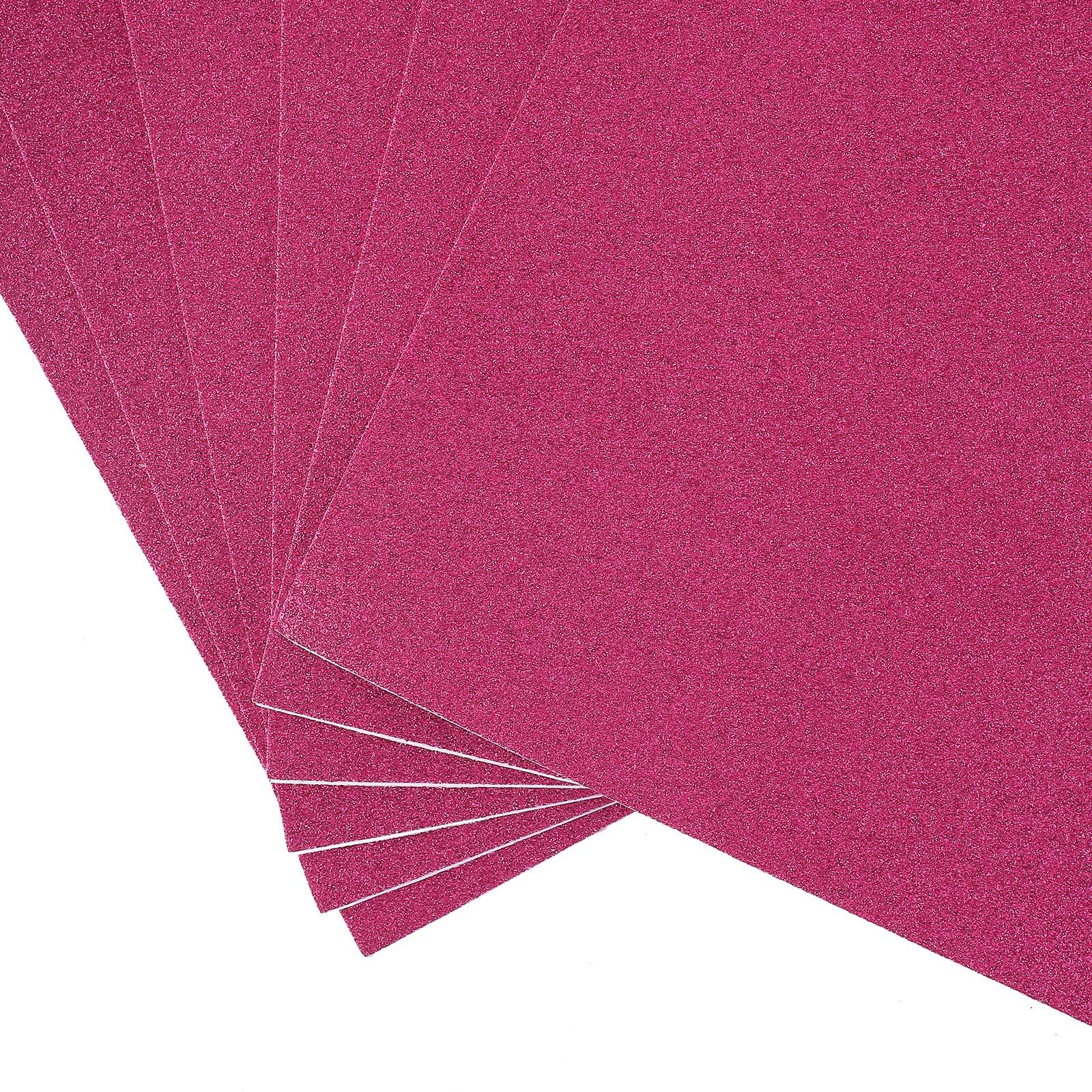 10 Pack 12"x10" Self-Adhesive Glitter DIY Craft Foam Sheets Hot Pink