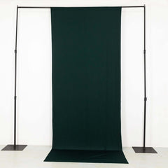 Hunter Emerald Green 4-Way Stretch Spandex Event Curtain Drapes, Wrinkle Free Backdrop Event Panel with Rod Pockets - 5ftx12ft