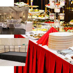 Polyester 21ft Table Skirt Hunter Emerald Green - Classic Pleated Design