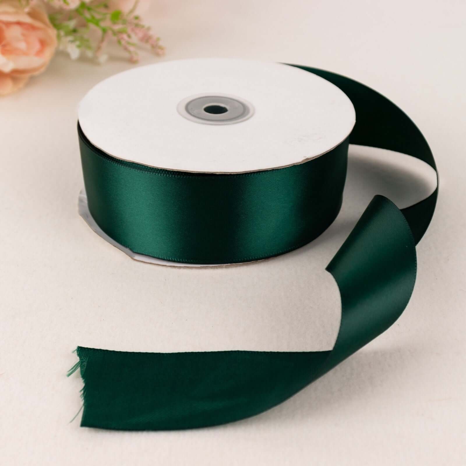 50 Yards 1.5" Hunter Emerald Green Single Face Decorative Satin Ribbon