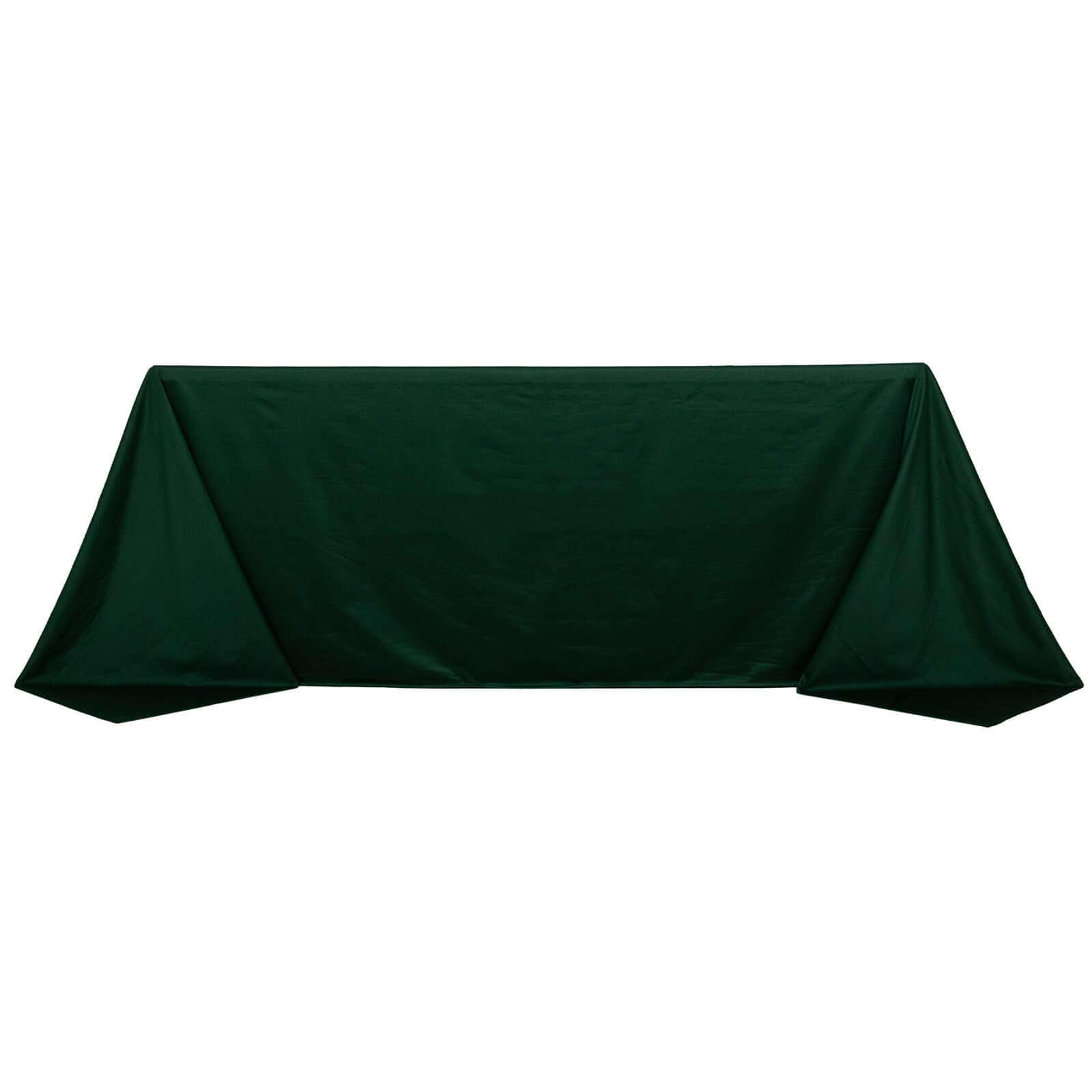 Scuba Rectangular 90"x132" Tablecloth Hunter Emerald Green - Wrinkle Free, Stain Resistant & Seamless Table Cover