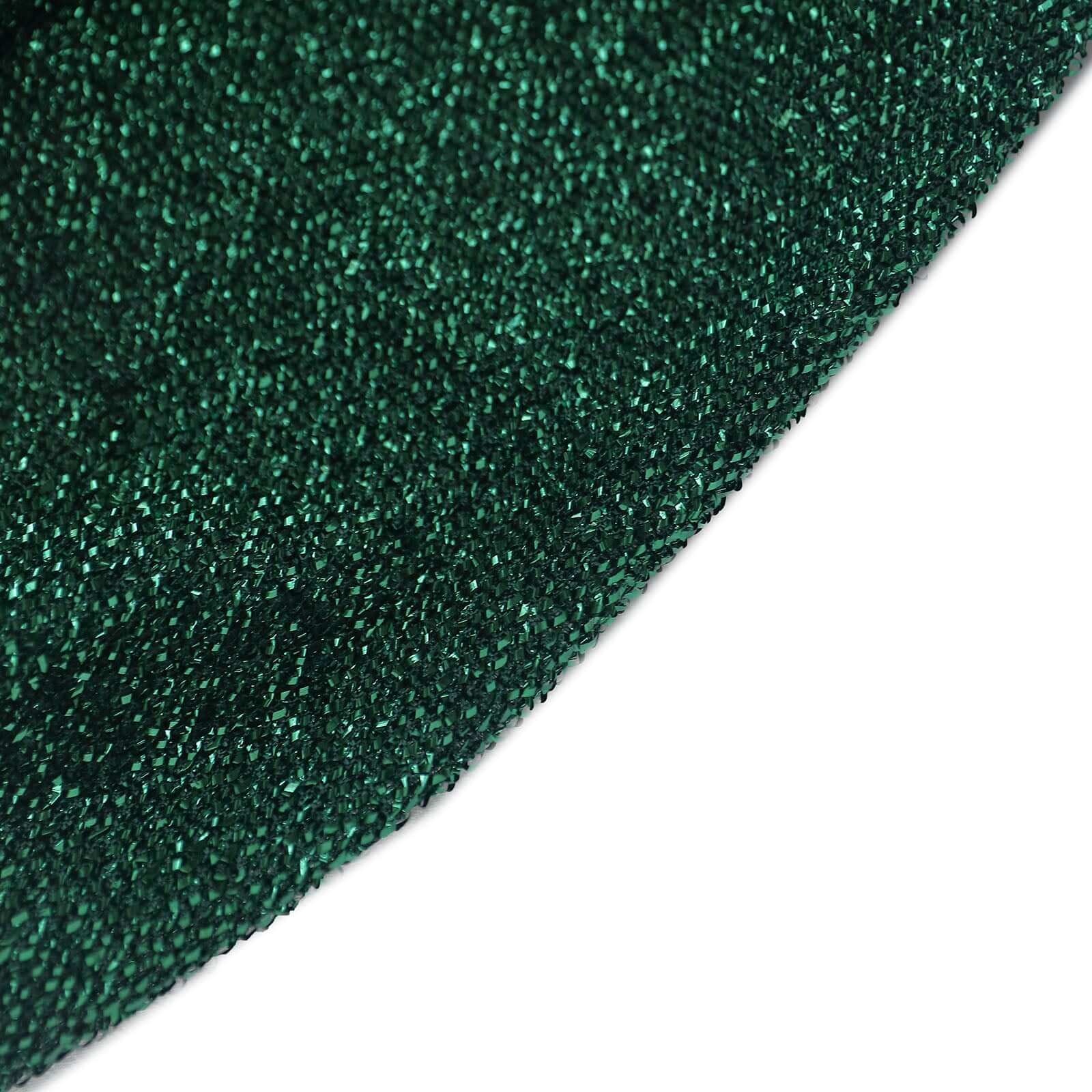 5 Pack Metallic Shimmer Tinsel Spandex Chair Sashes Hunter Emerald Green - Durable and Reusable Stretch Chair Bands