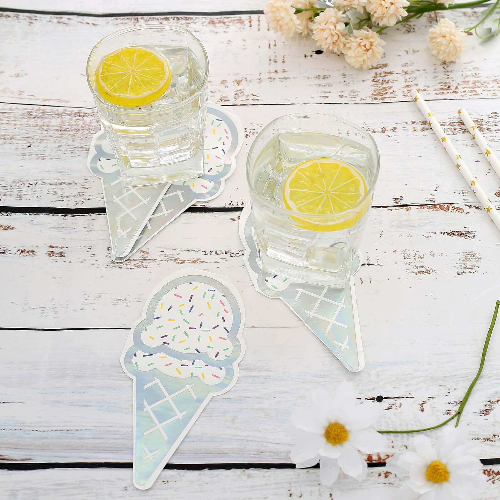 20-Pack Paper Cocktail Napkins with Cone Design - Unique Disposable Napkins for Parties 12"x6"