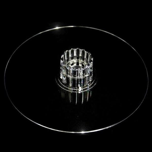 Acrylic Round DIY Cake Stand Plate Clear - Customized Tiered Dessert Display Holder for Treats Appetizers & Snacks 16"