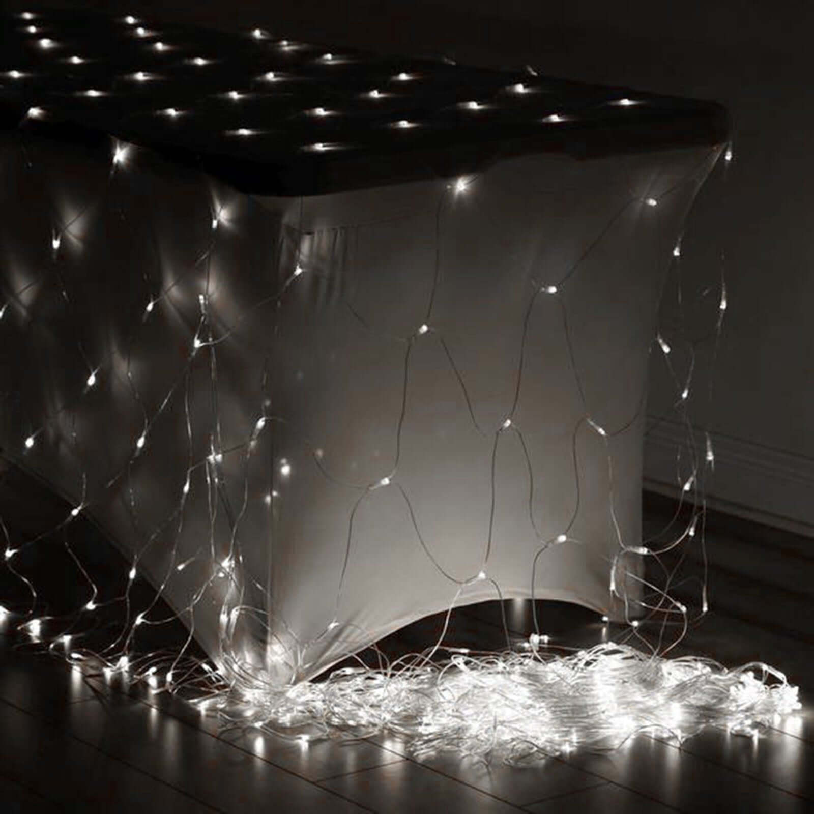 20ftx10ft Clear 600 LED Fish Net Lights, Fairy String Lights With 8 Modes