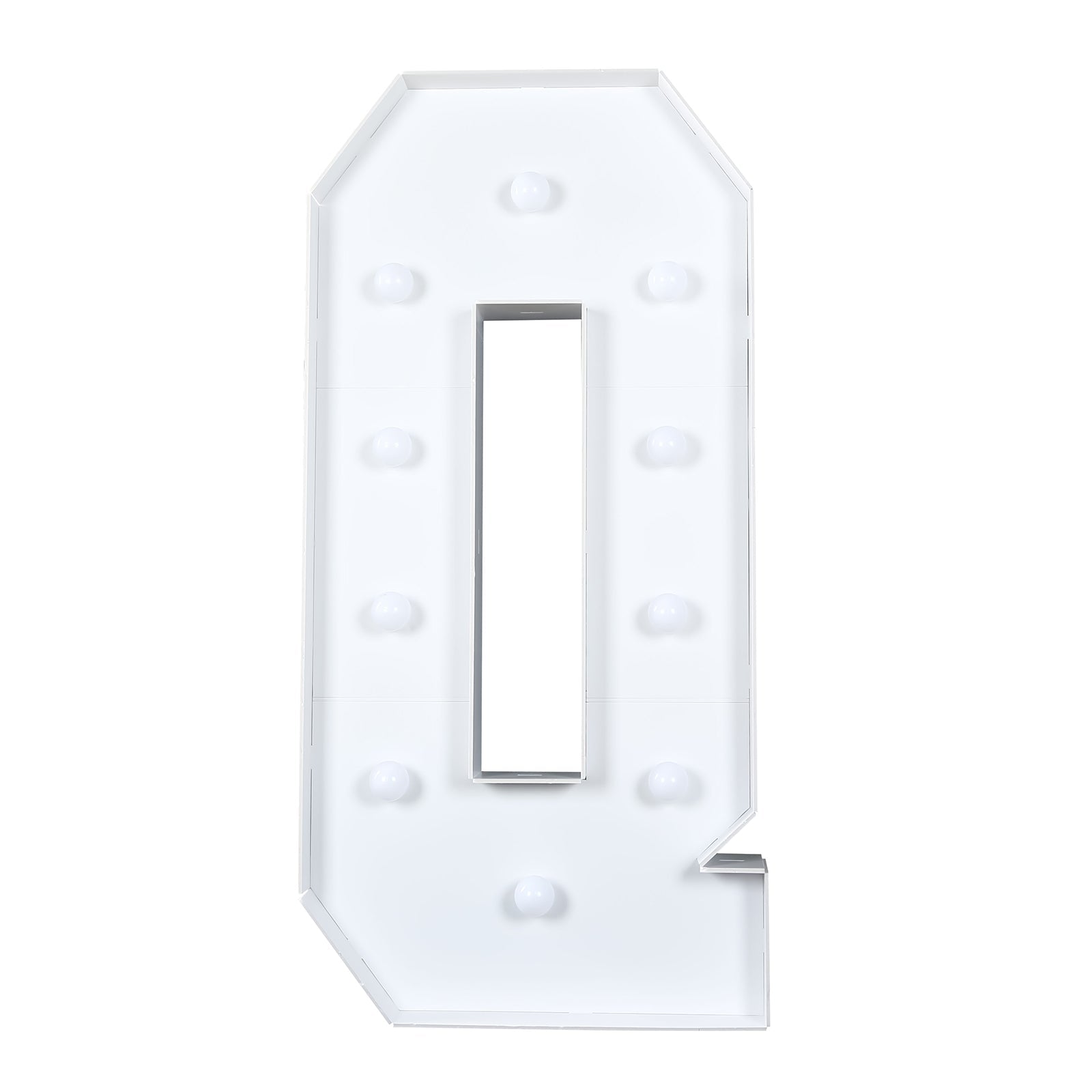 Giant LED Marquee Light Up Letter "Q", White 4ft Pre-Cut Foam Board with 10 Warm White Battery Operated LEDs, Glue Gun and Sticks