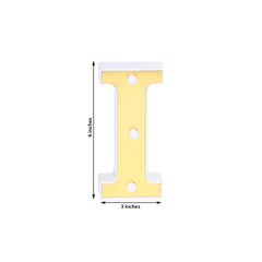 3D Marquee Letter "I" Warm White 3 LED Lights Gold - Chic Light-Up Decor for Events 6"
