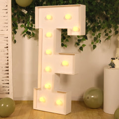 Giant LED Marquee Light Up Letter "F", White 4ft Pre-Cut Foam Board with 10 Warm White Battery Operated LEDs, Glue Gun and Sticks