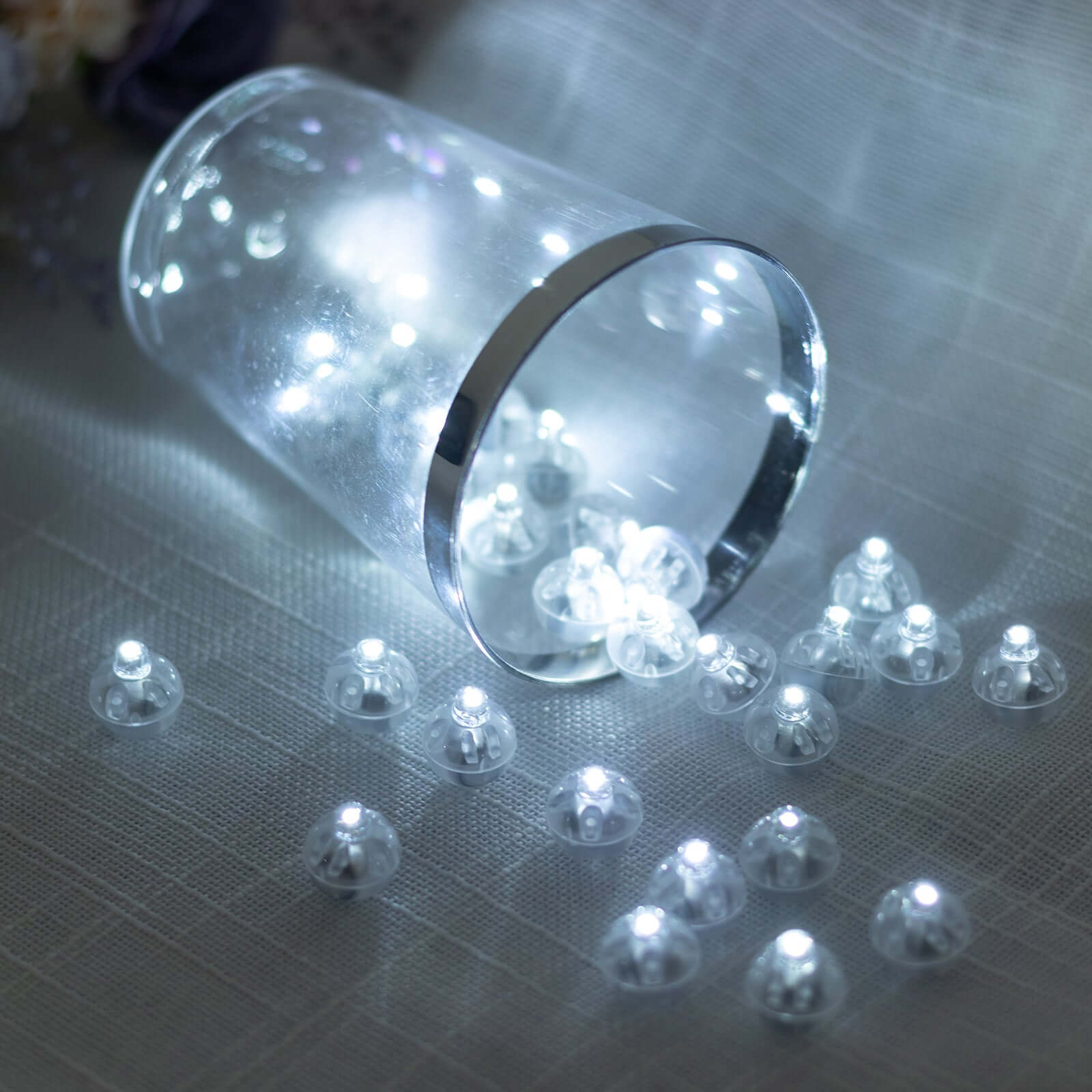 50-Pack LED Mini Balloon Lights Round White - Waterproof Battery Operated Balls 0.5"