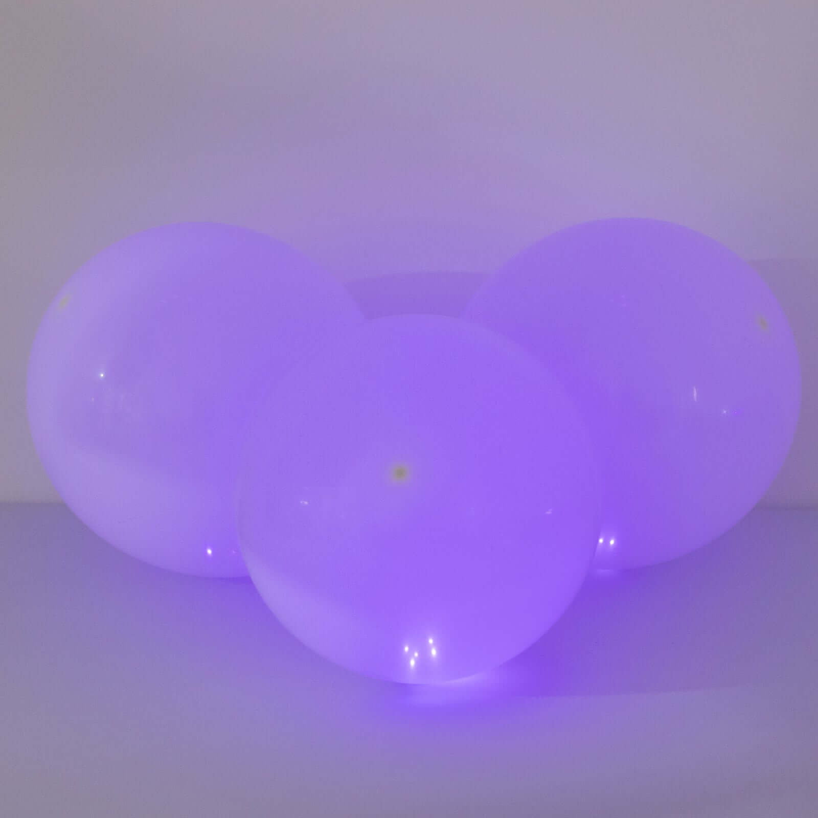 50-Pack LED Mini Balloon Lights Round Purple - Waterproof Battery Operated Balls 0.5"