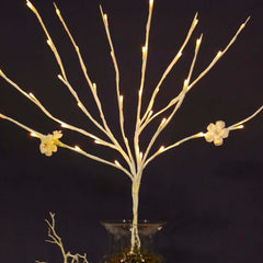 3-Pack LED Lighted Branches Artificial White - Warm White Tree Twig Lights with 60 Bright LED Bulbs 28.5"