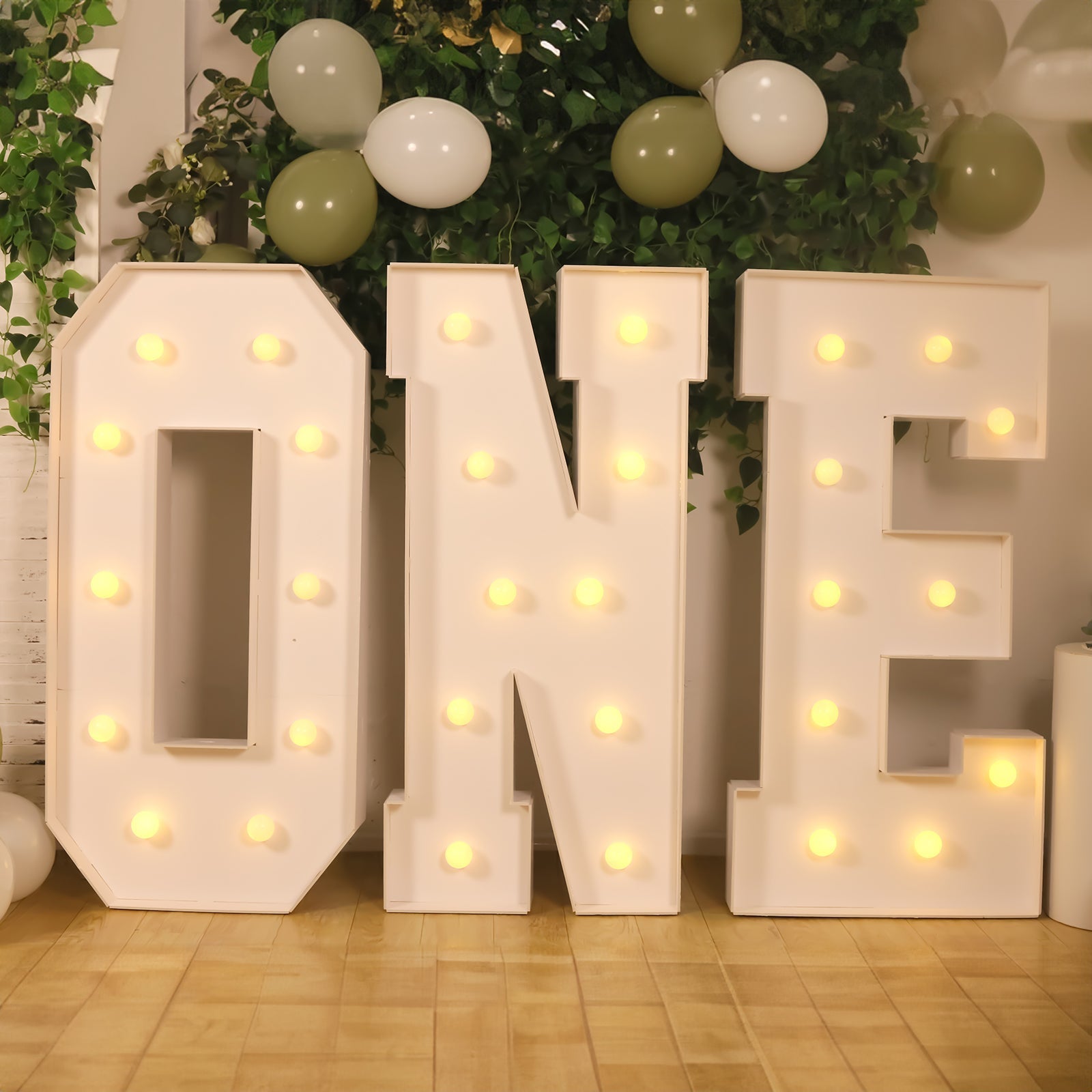 Giant LED Marquee Light Up Letter "N", White 4ft Pre-Cut Foam Board with 10 Warm White Battery Operated LEDs, Glue Gun and Sticks