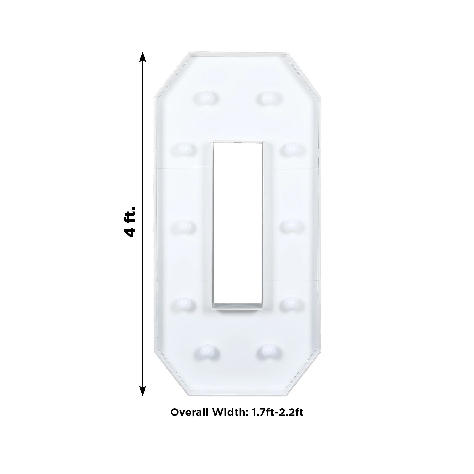 Giant LED Marquee Light Up Number "0", White 4ft Pre-Cut Foam Board with 10 Warm White Battery Operated LEDs, Glue Gun and Sticks
