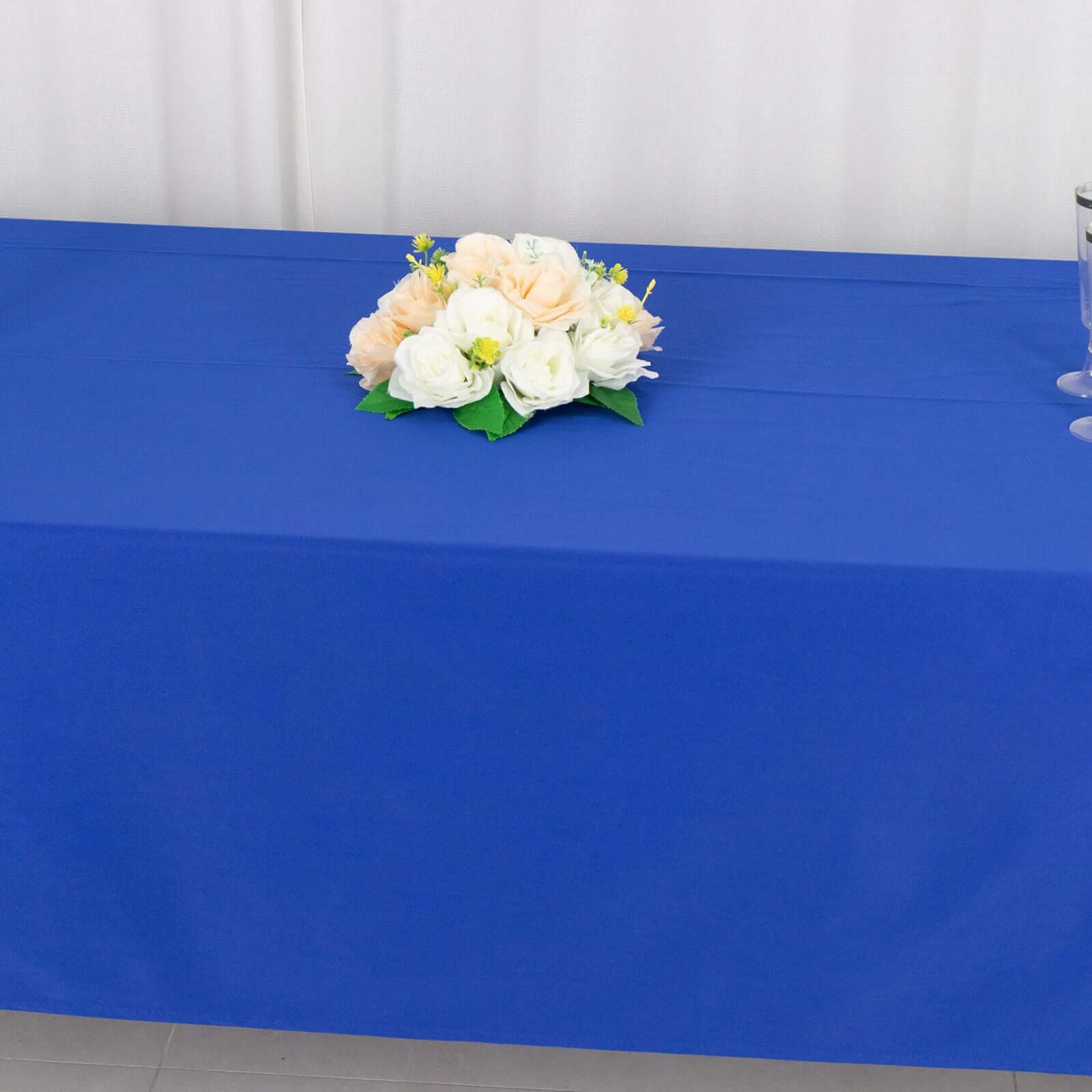 Scuba Rectangular 60"x102" Tablecloth Royal Blue - Wrinkle Free & Stain Resistant Table Cover