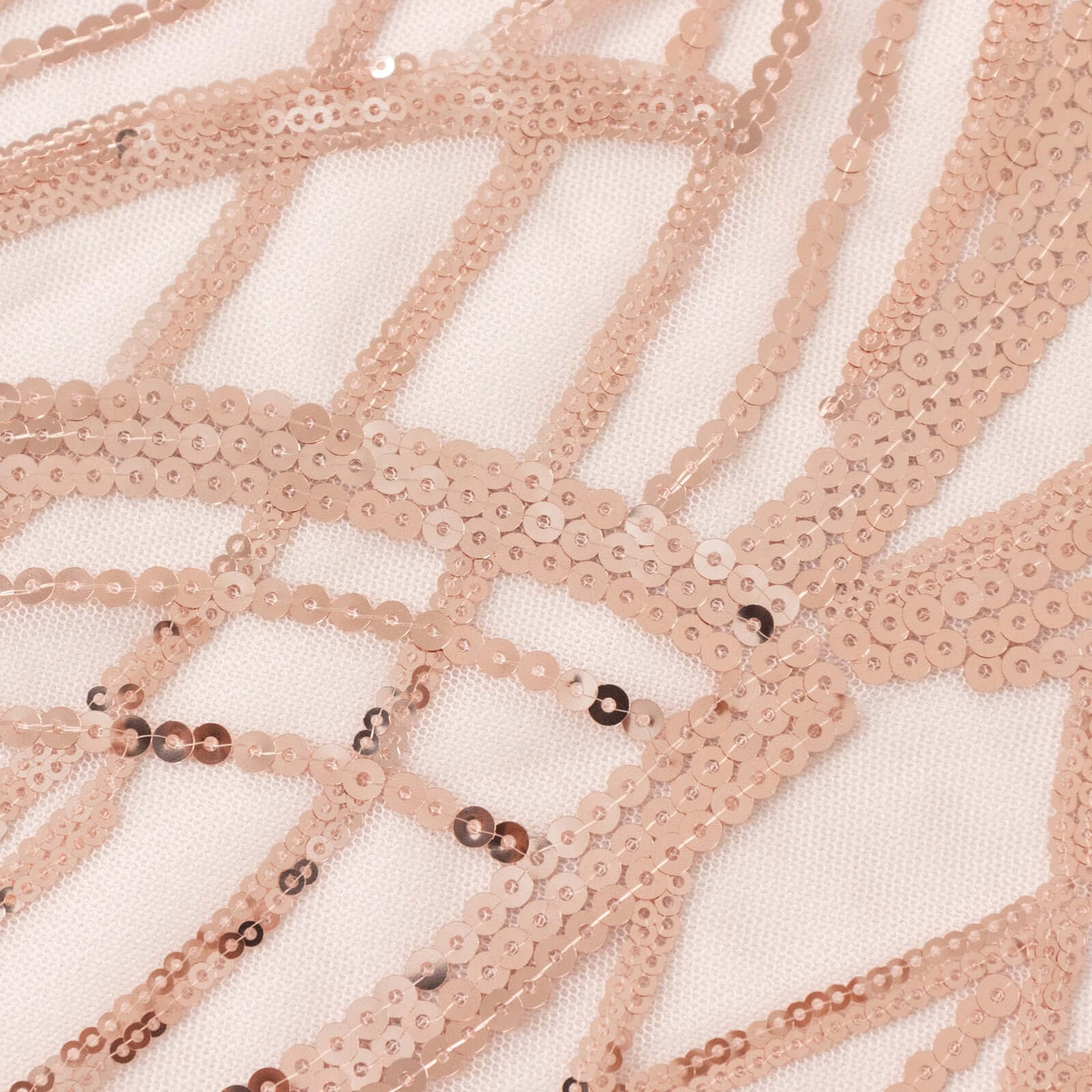 Mesh 72"x72" Table Overlay Square Tablecloth Blush - Wave Embroidered Sequins Table Topper