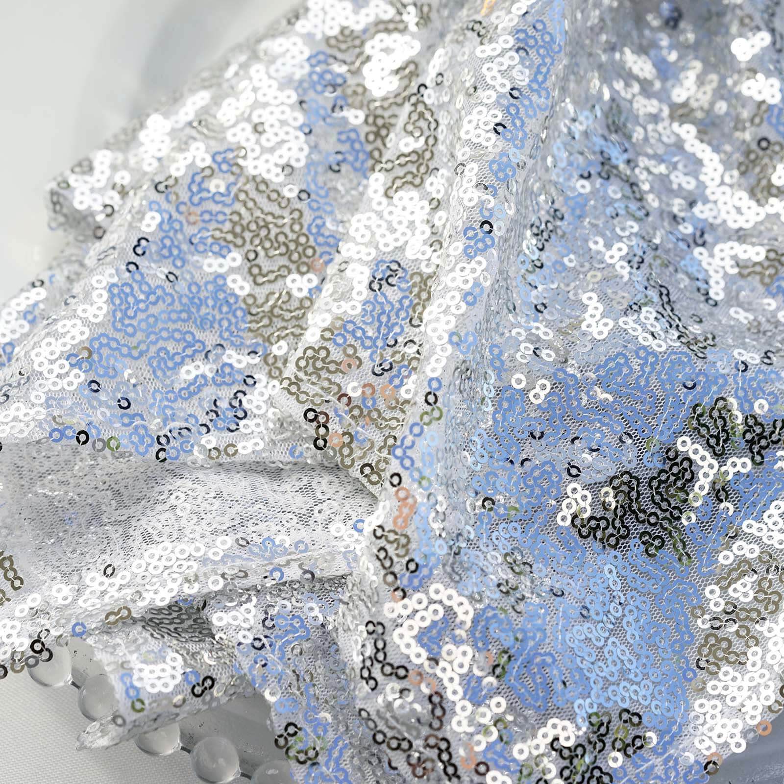 Sequin 20"x20" Napkin Silver - Shimmering Dinner Napkin