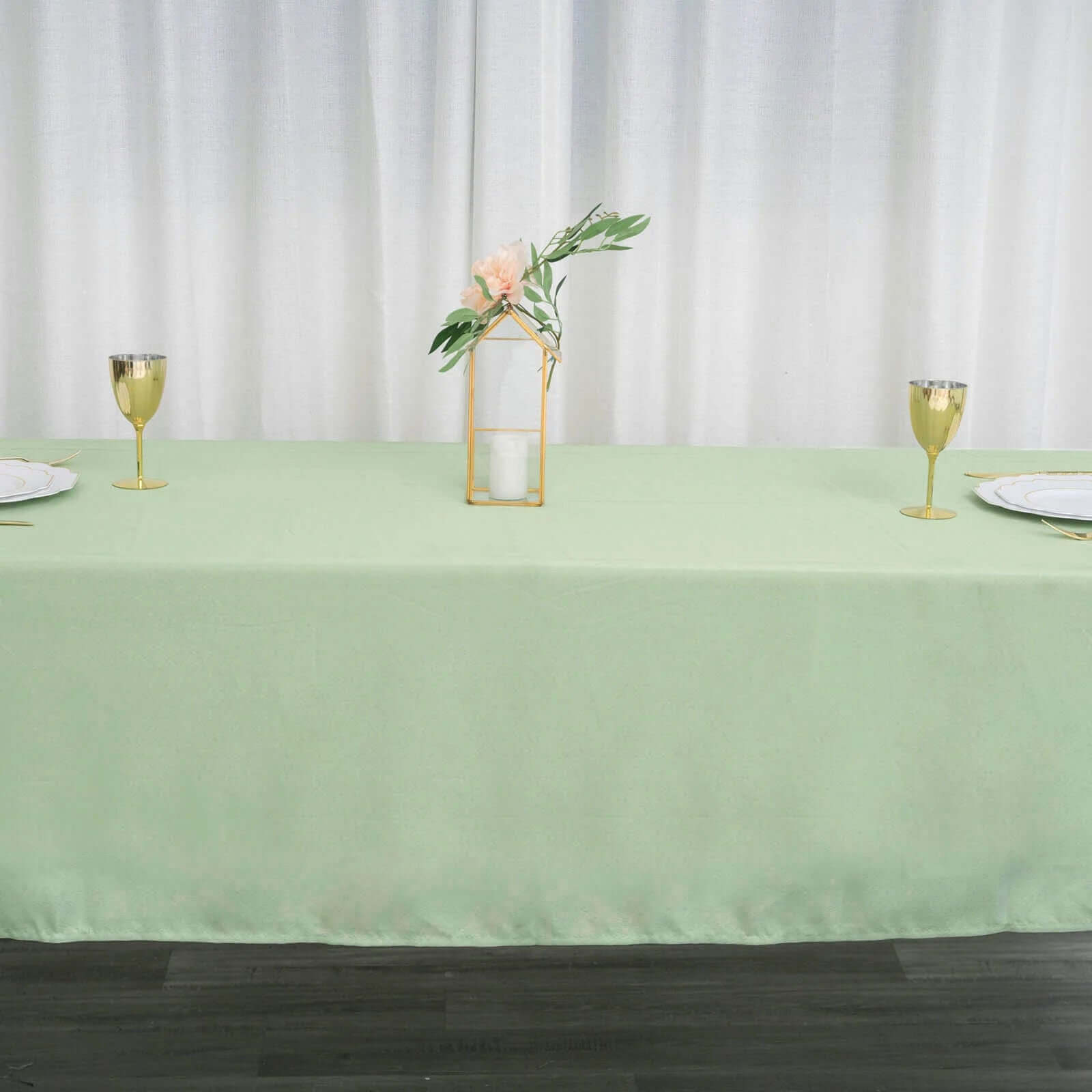 Polyester 60"x102" Rectangle Tablecloth Sage Green - Durable and Stylish Table Cover