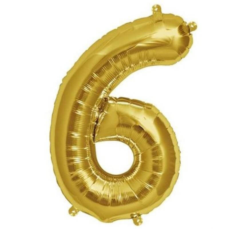 13" Gold Letter & Number Balloons, Shiny Metallic Mylar Foil Alphabet Balloons