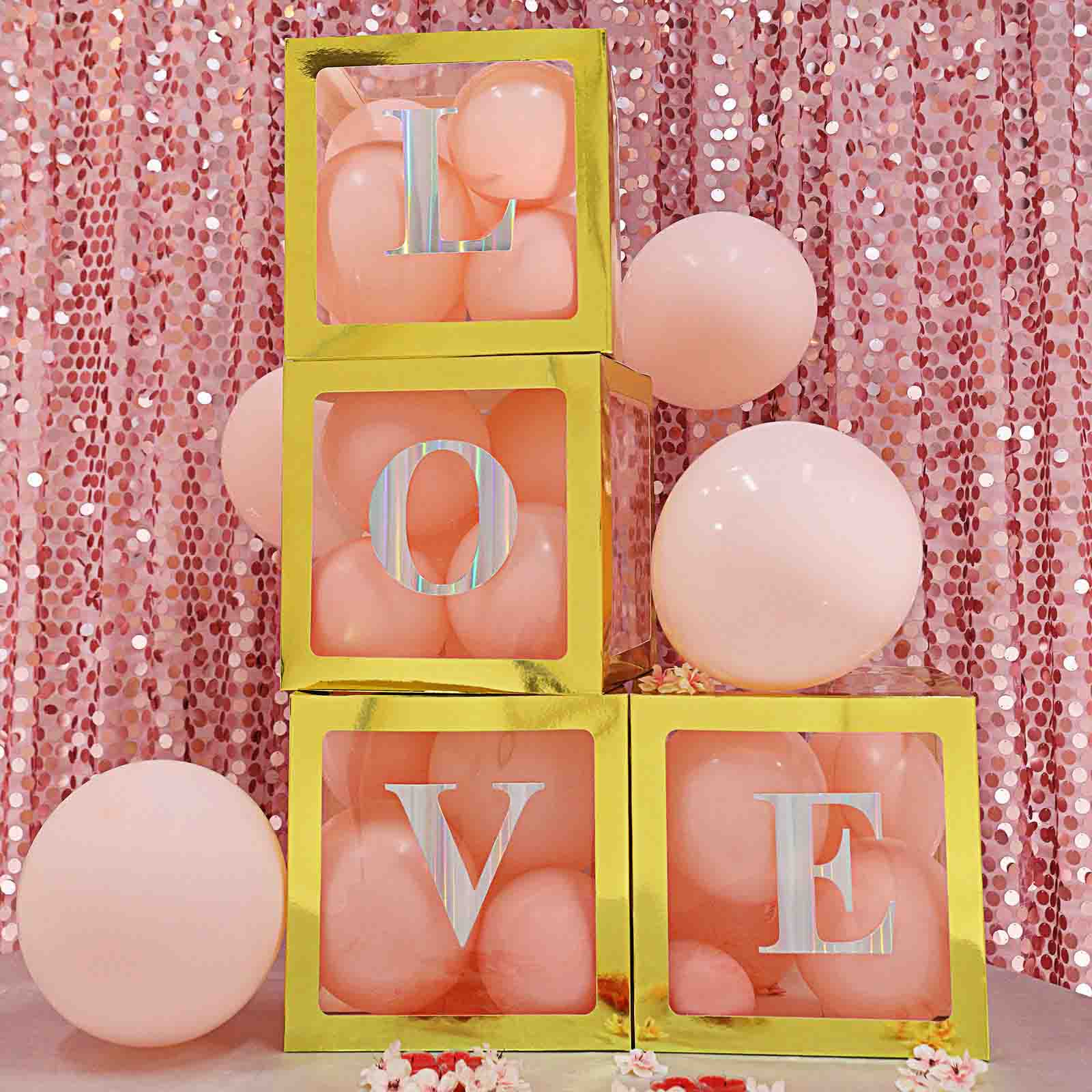 4 Pack 5" Iridescent Alphabet Stickers Banner, Customizable Stick on Letters - H