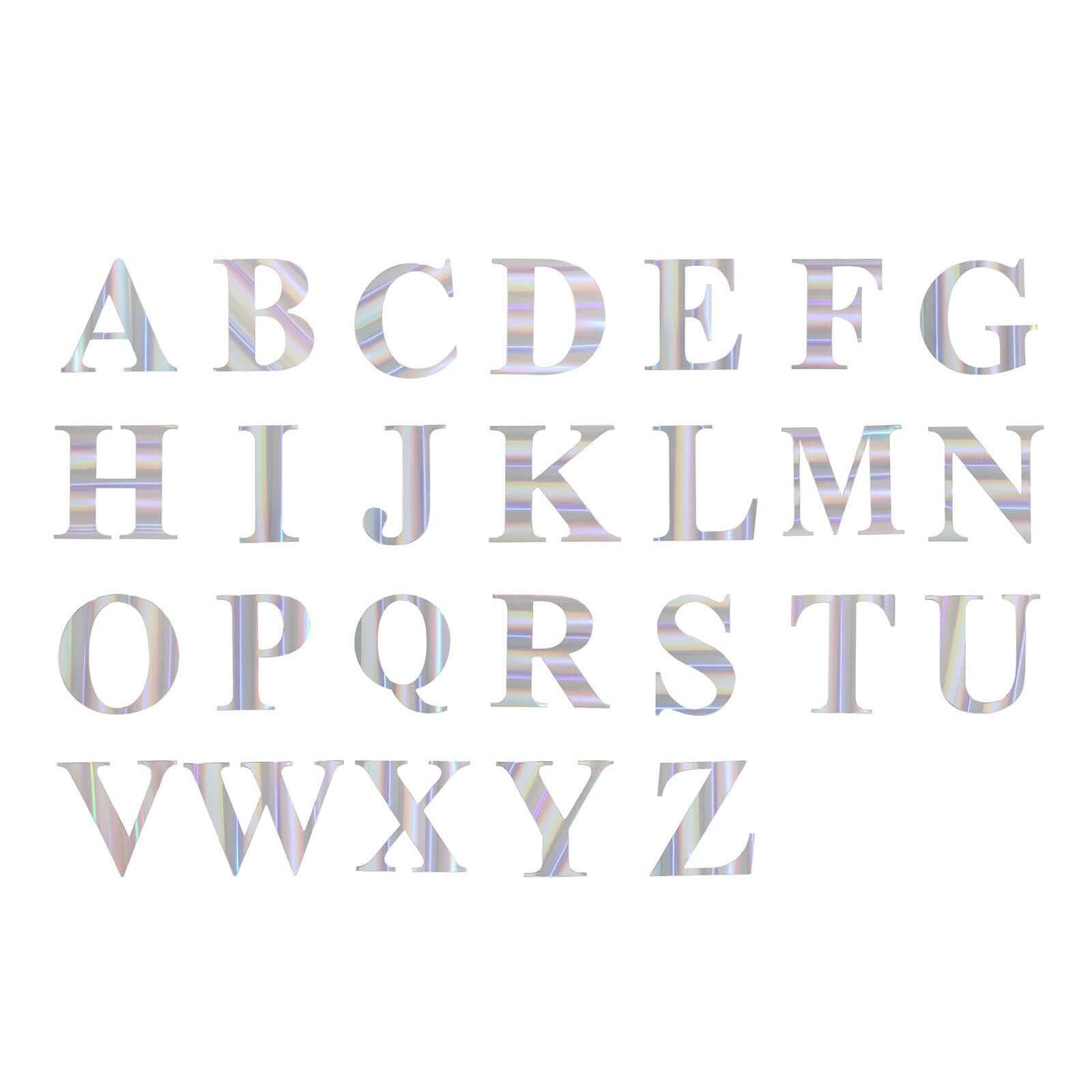 4-Pack Stickers Banner Custom Alphabet "Q" Design Iridescent - Text Stick-On Decorative Letters 5"
