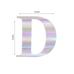 4 Pack - 5" Iridescent Alphabet Stickers Banner, Customizable Stick on Letters and Numbers - D