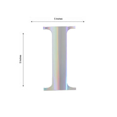 4 Pack 5" Iridescent Alphabet Stickers Banner, Customizable Stick on Letters - I