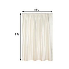 Ivory Crushed Velvet Backdrop Curtain – 8ft x 8ft Event Drape with Rod Pocket, Privacy Panel for Photo Booths & Events