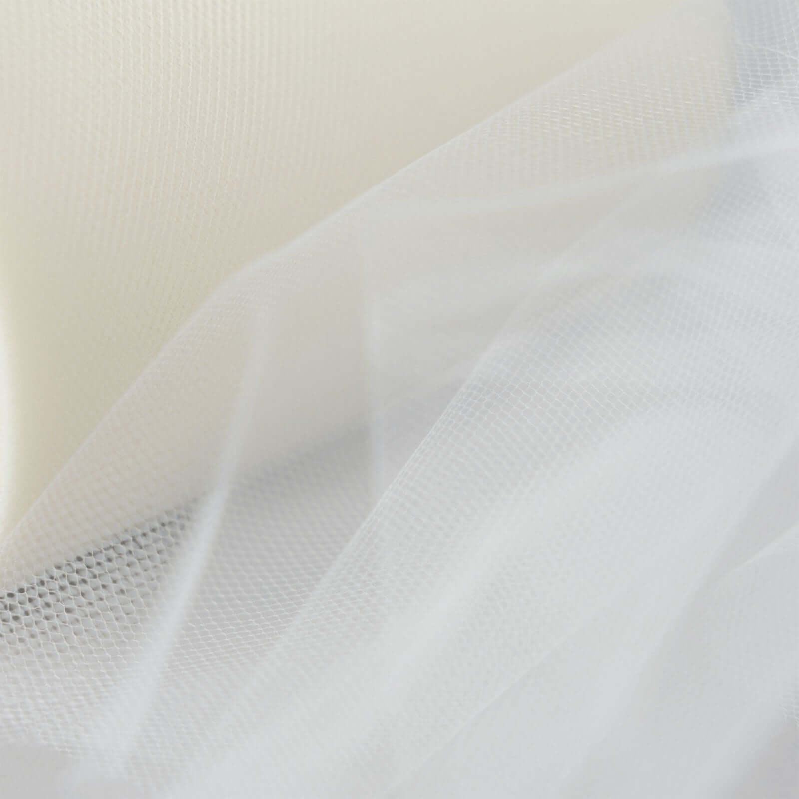 6"x100 Yards Ivory Tulle Fabric Bolt, Sheer Fabric Spool Roll For Crafts