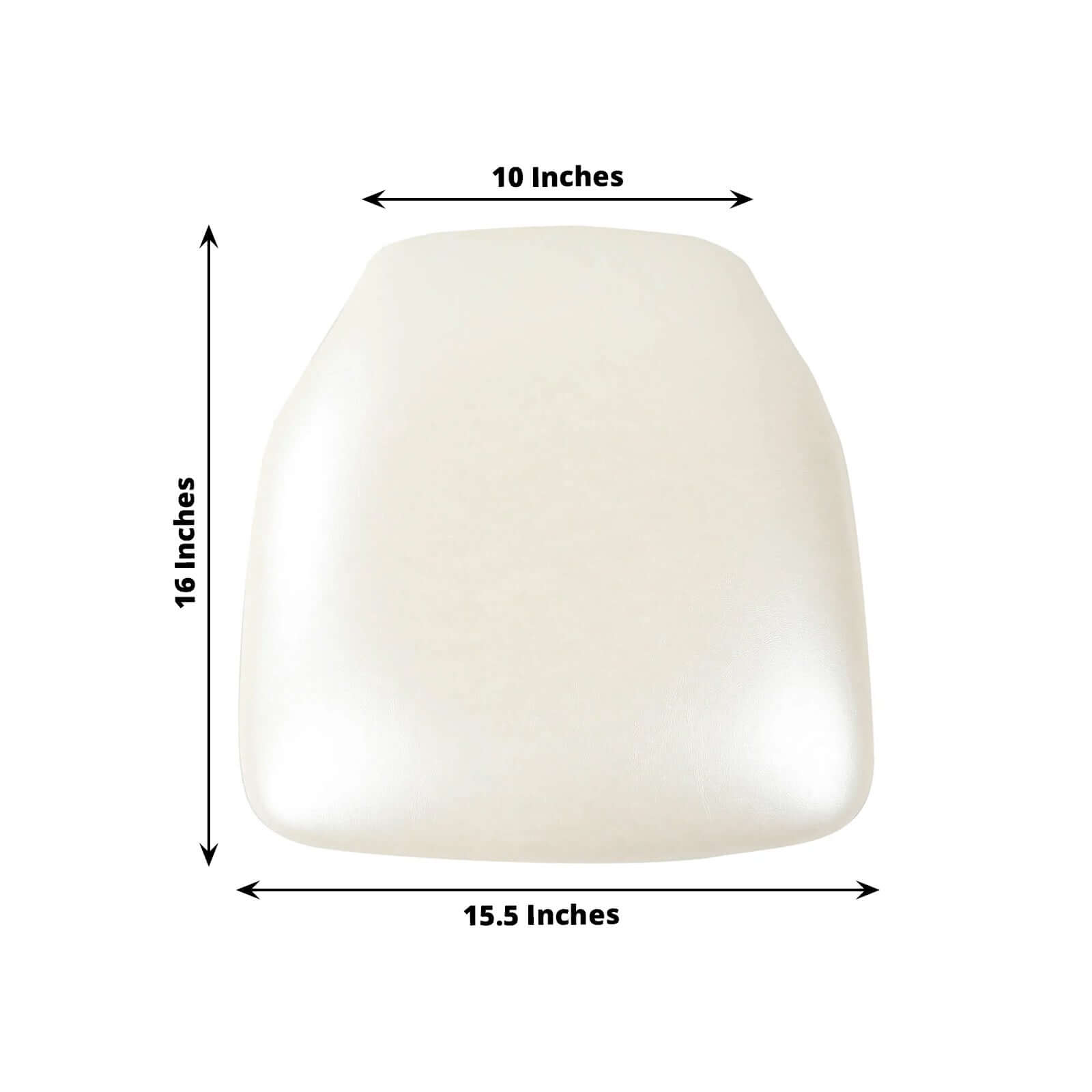 5 Pack PU Leather 1.5" Thick Seat Pads with Wood Backing for Chiavari Chairs Ivory - Memory Foam Tie-Less Non-Slip Design 16"