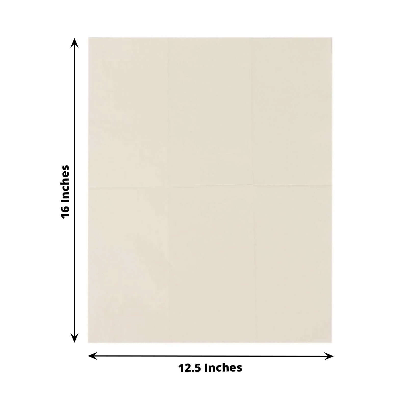 50-Pack Paper Napkins Ivory - Soft Disposable 2-Ply Dinner Napkins for Weddings