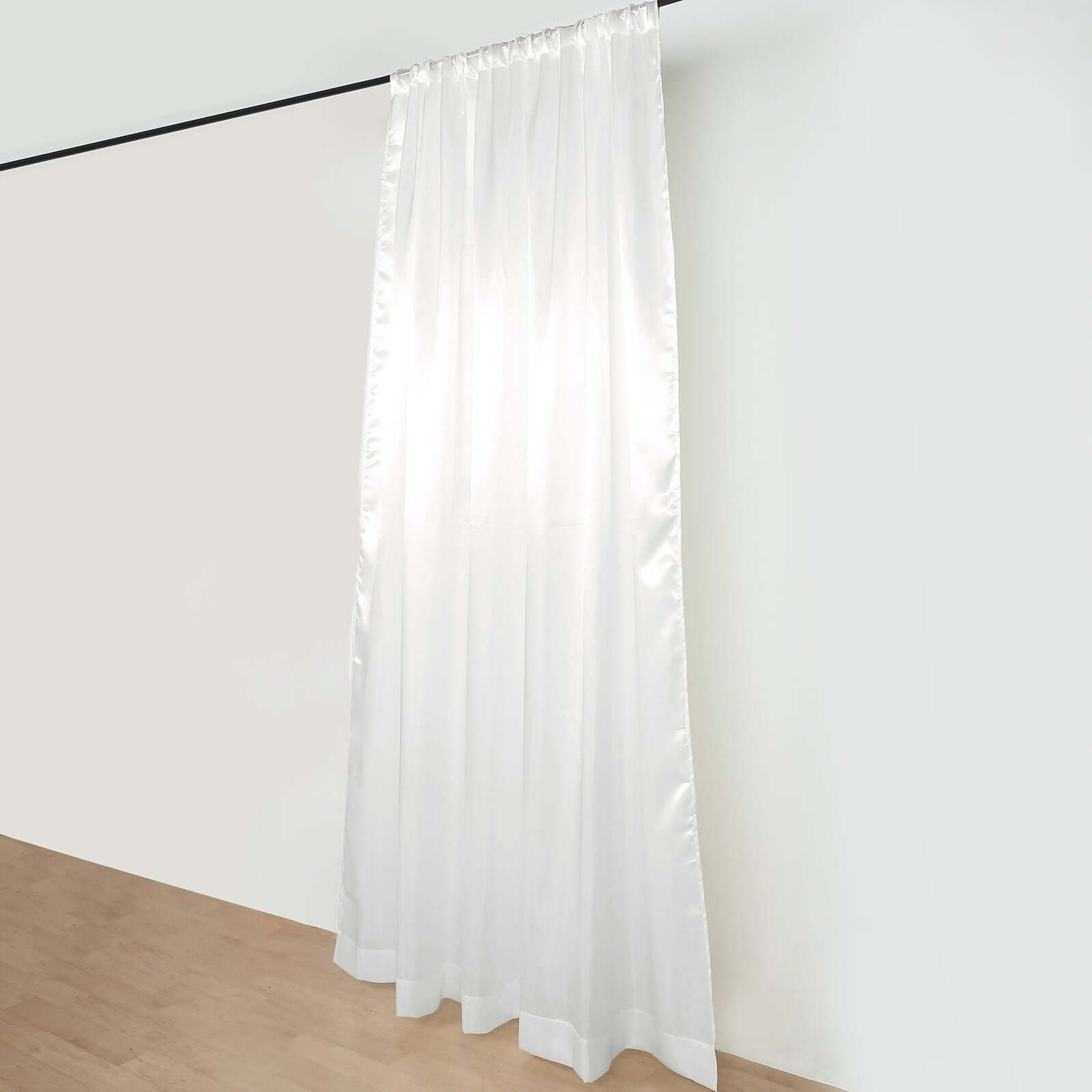 8ftx10ft Ivory Satin Event Curtain Drapes, Backdrop Event Panel