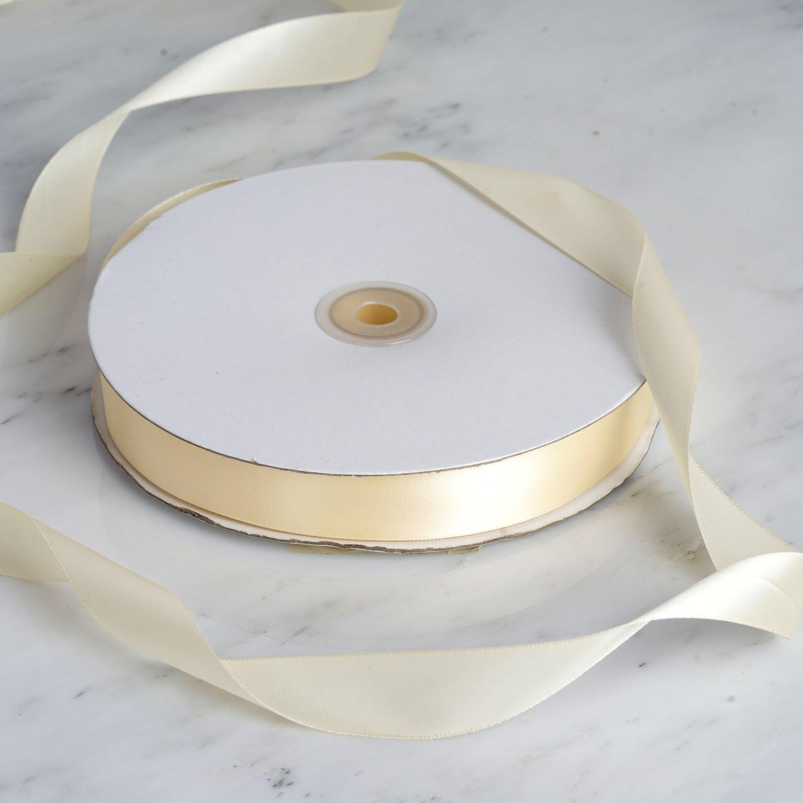 100 Yards 7/8" Ivory Single Face Decorative Satin Ribbon