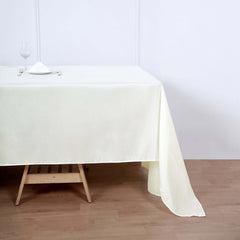 Polyester 60"x126" Rectangle Tablecloth Ivory - Wrinkle-Resistant Design Table Cover