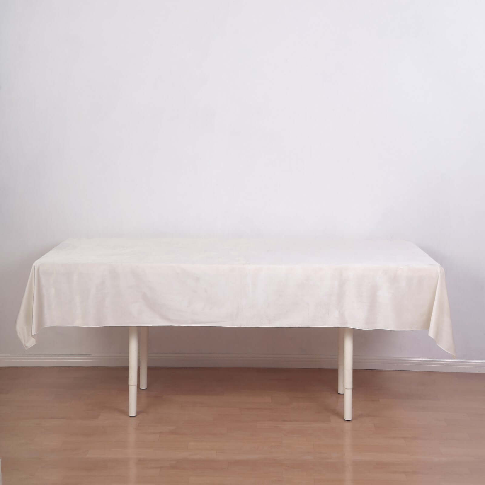Premium Velvet 60"x102" Rectangle Tablecloth Ivory - Reusable & Soft Table Cover