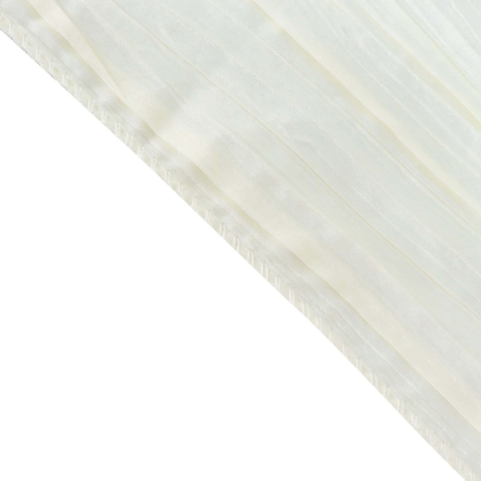 Taffeta 72"x72" Table Overlay Square Tablecloth Ivory - Accordion Crinkle Table Cover