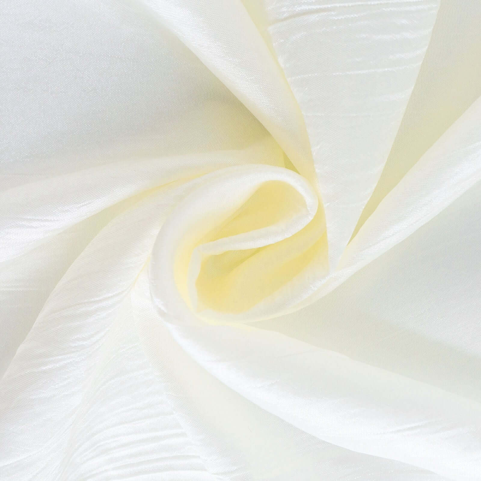 Taffeta 72"x72" Table Overlay Square Tablecloth Ivory - Accordion Crinkle Table Cover