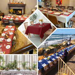 Premium Polyester 60"x102" Rectangle Tablecloth Ivory - Durable 220GSM Wrinkle-Resistant Table Cover