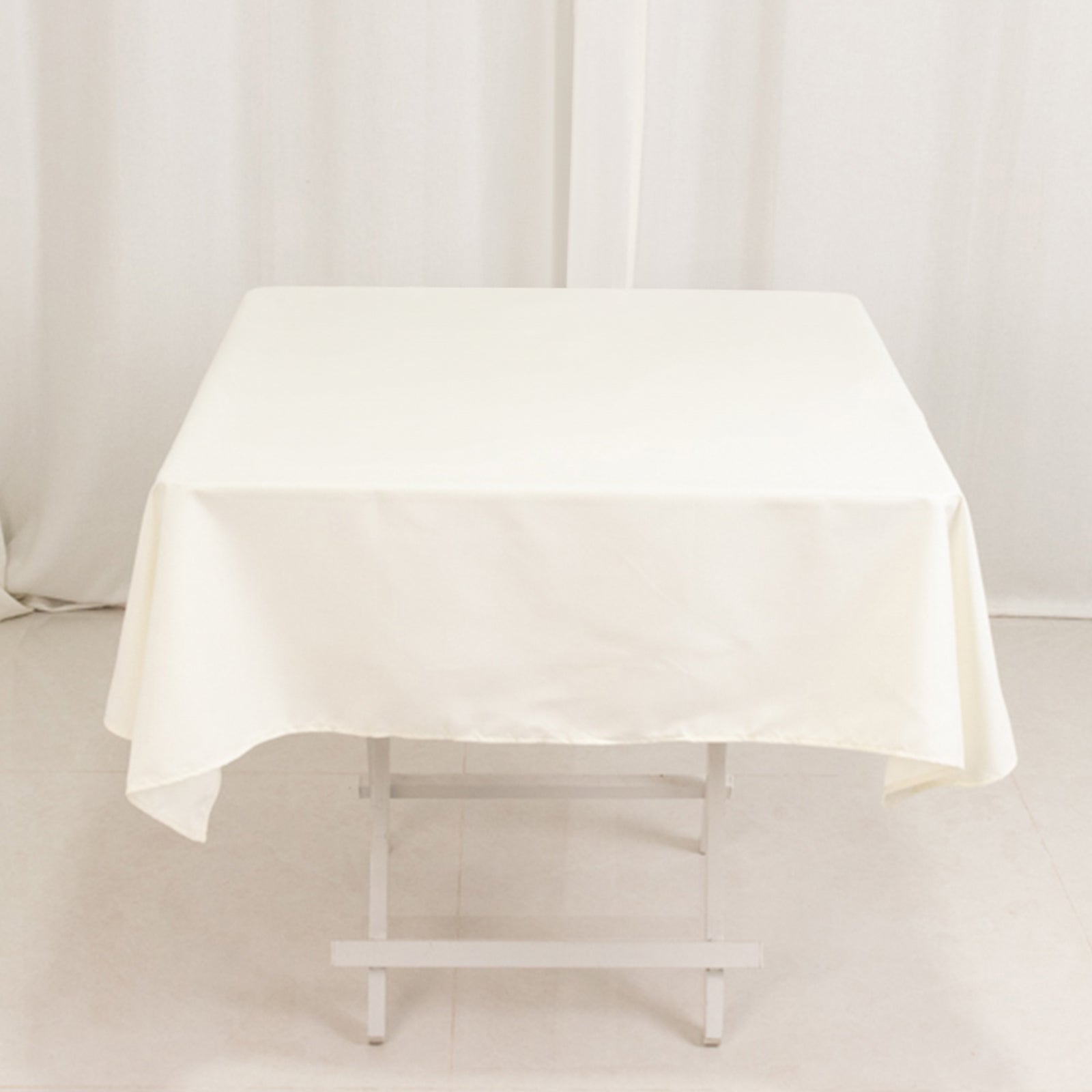 Cotton Blend 54"x54" Square Tablecloth Ivory - Wrinkle-Resistant Table Cover