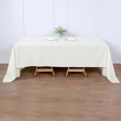 Polyester 60"x126" Rectangle Tablecloth Ivory - Wrinkle-Resistant Design Table Cover