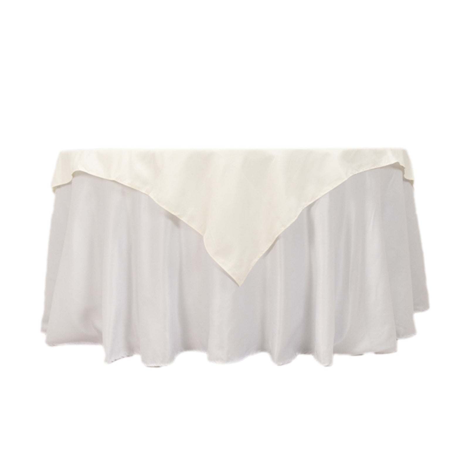 Cotton Blend 54"x54" Table Overlay Square Tablecloth Ivory - Wrinkle-Resistant Table Topper