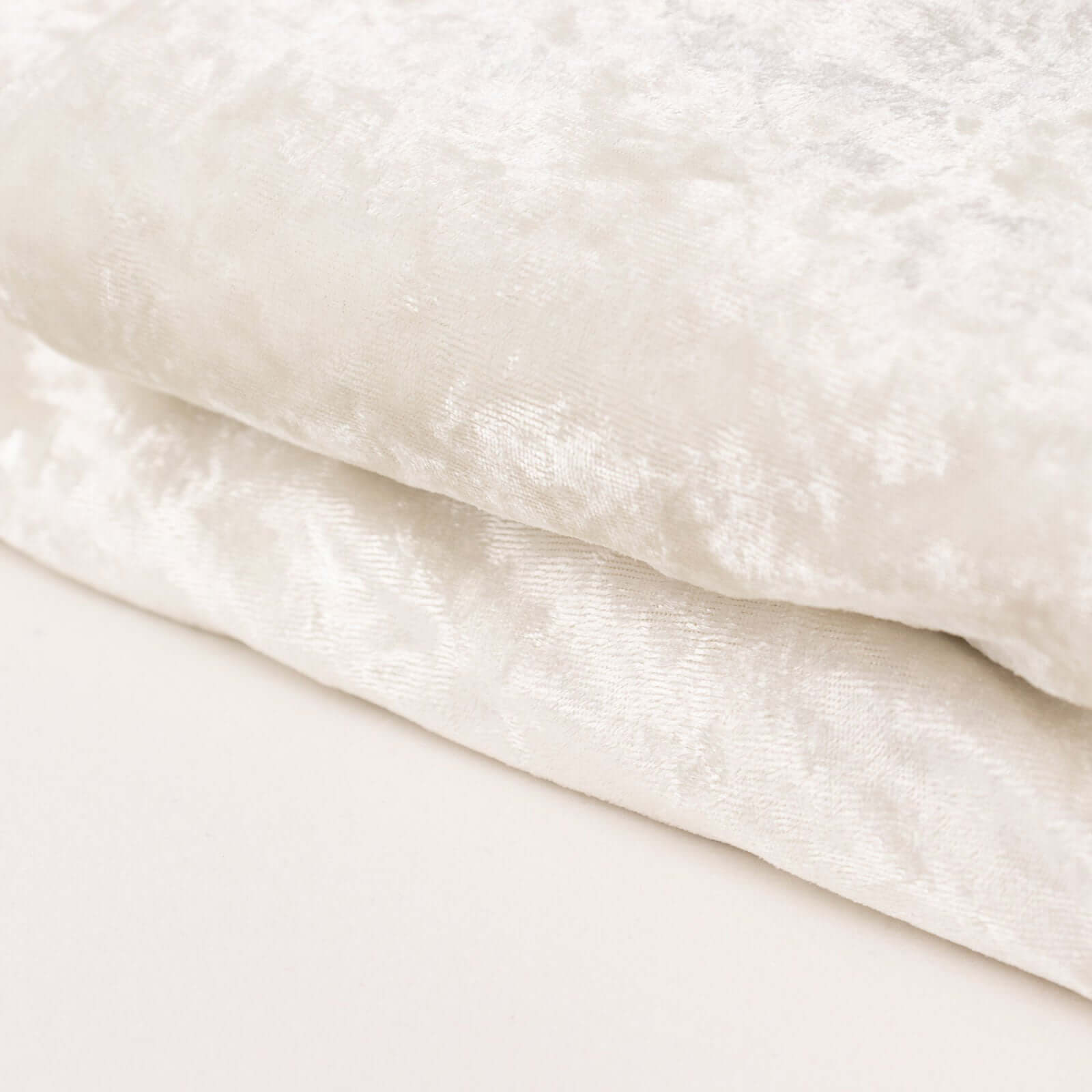 65"x5 Yards Ivory Crushed Velvet Fabric Bolt, DIY Craft Fabric Roll