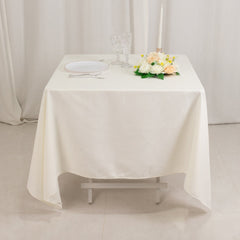 Cotton Blend 70"x70" Square Tablecloth Ivory - Wrinkle-Resistant Fabric Table Cover