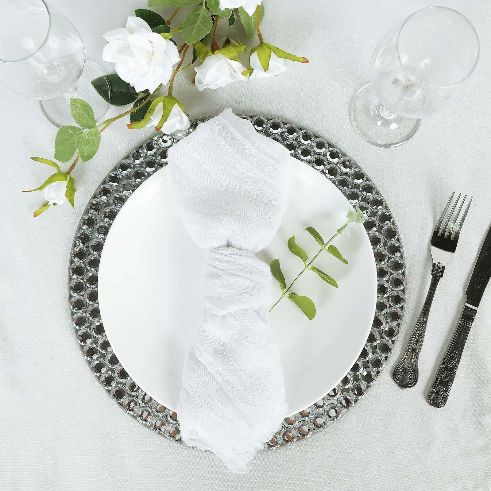 5 Pack Gauze Cheesecloth 24"x19" Napkins White Reusable Dinner Napkins