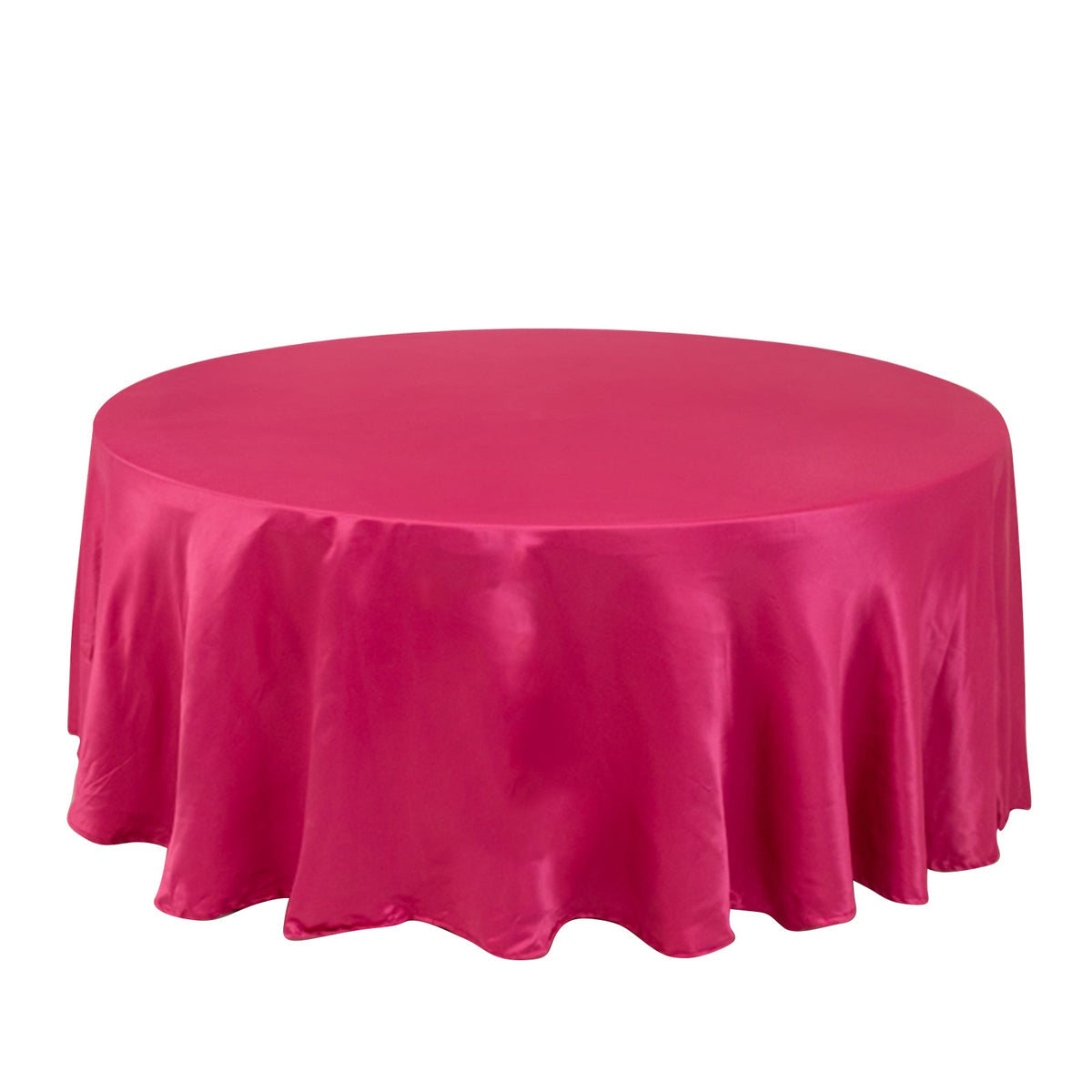 Lamour Satin 108" Round Tablecloth Fuchsia - Durable & Silk-Like Table Cover