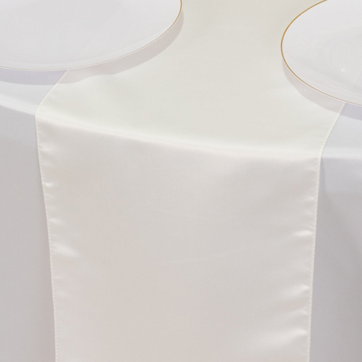 Lamour Satin 12"x108" Table Runner Ivory - Smooth & Lustrous Finish